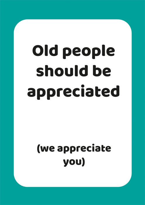 Old people appreciated